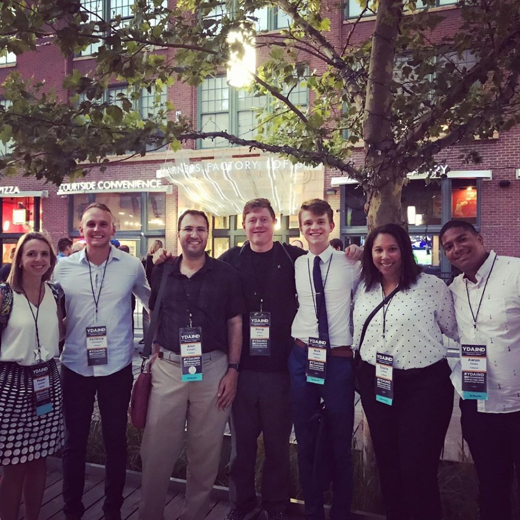 Hamilton County Young Democrats together on Georgia Street during the Young Democrats of America National Convention in Indianapolis 2019