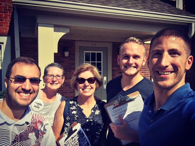 Voter Registration Canvass by the Hamilton County Young Democrats with the group Huddle for Hope